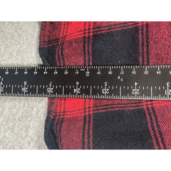 WOOLRICH WOMEN'S Red BLACK PLAID BUTTON UP FLANNEL SHIRT SIZE Medium - Picture 5 of 5
